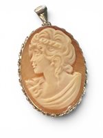 Pendant Mandile 1922 Woman Cammei  in Silver Conchiglia 2MCICM237